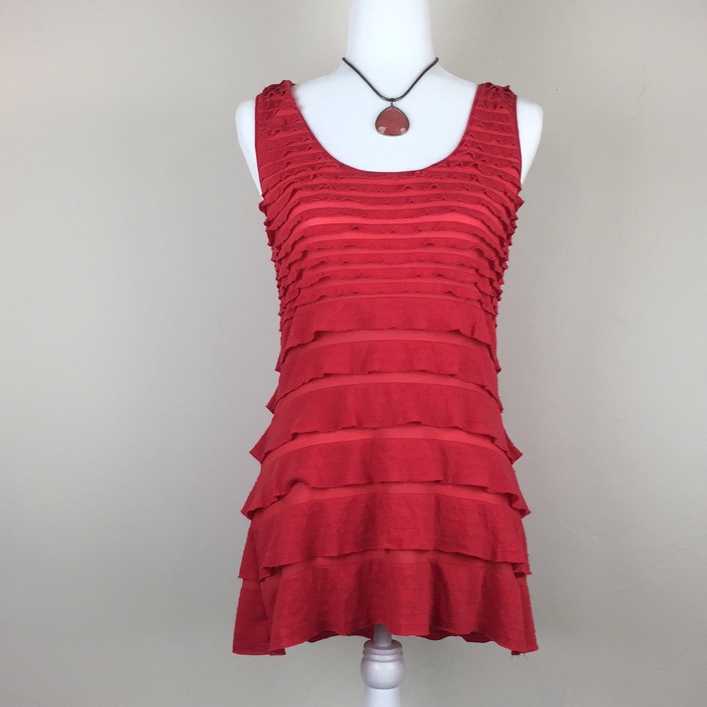 Max studio reddish/orange ruffled top